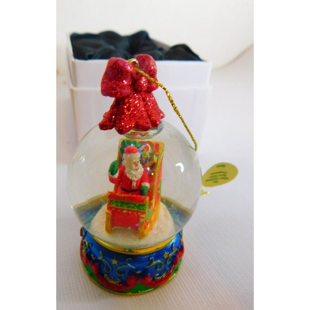The Danbury Mint The White Christmas Santa Snow Globe Ornament - Picture 3 of 6